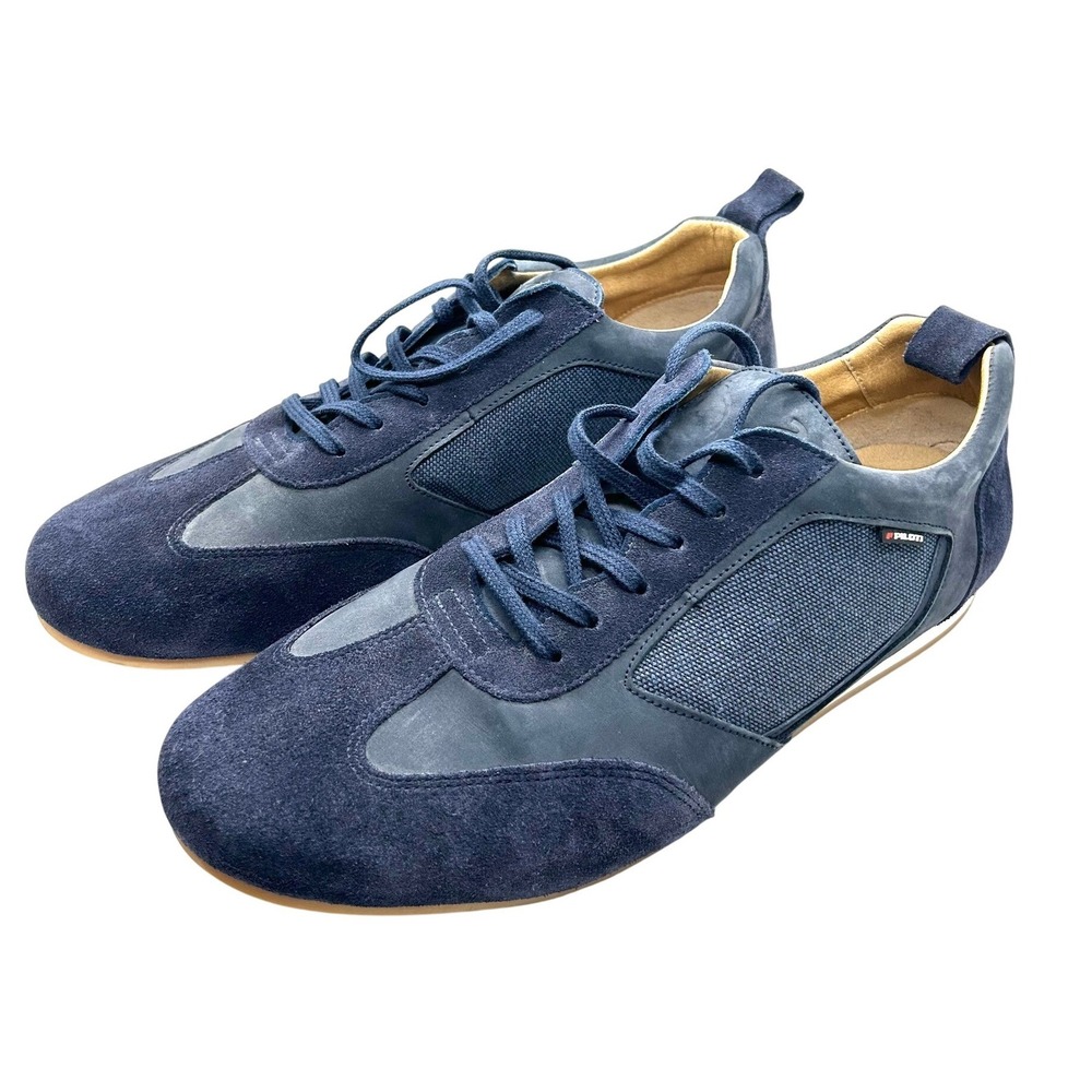 Piloti Mens Navy Blue Suede Leather Driving Shoes Handcrafted Portugal US 11